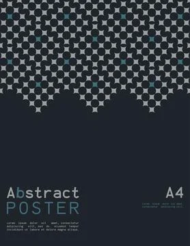 Abstract poster in A4 format with geometric shapes. Stock Illustration