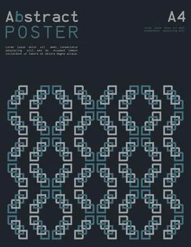 Abstract poster in A4 format with geometric shapes. Illustrazione stock