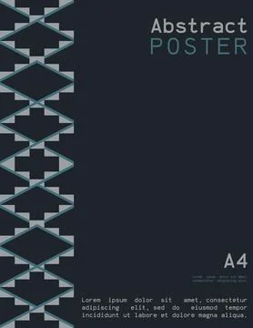 Abstract poster in A4 format with geometric shapes. Illustrazione stock