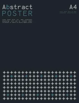 Abstract poster in A4 format with geometric shapes. Stock Illustration