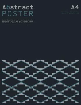 Abstract poster in A4 format with geometric shapes. Stock Illustration