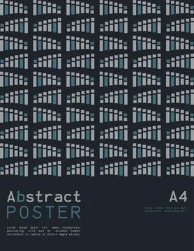 Abstract poster in A4 format with geometric shapes. Stock Illustration