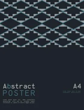 Abstract poster in A4 format with geometric shapes. Stock Illustration