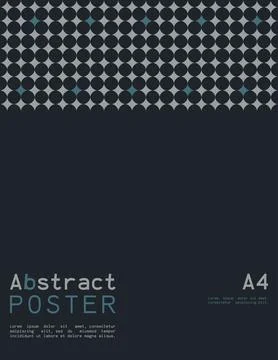 Abstract poster in A4 format with geometric shapes. Stock Illustration
