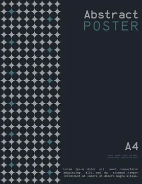 Abstract poster in A4 format with geometric shapes. Stock Illustration