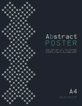 Abstract poster in A4 format with geometric shapes. Stock Illustration
