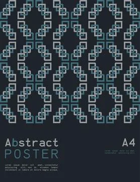 Abstract poster in A4 format with geometric shapes. Stock Illustration