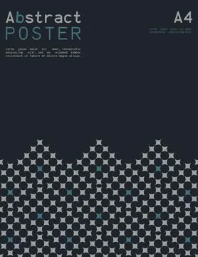 Abstract poster in A4 format with geometric shapes. Stock Illustration