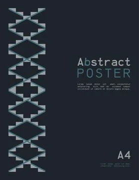 Abstract poster in A4 format with geometric shapes. Illustrazione stock