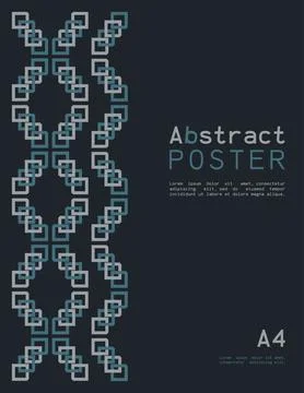 Abstract poster in A4 format with geometric shapes. Stock Illustration