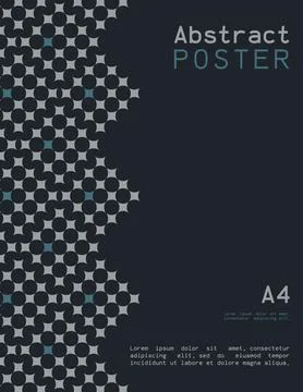 Abstract poster in A4 format with geometric shapes. Brutalism. Stock Illustration