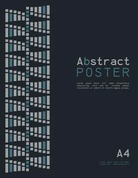 Abstract poster in A4 format with geometric shapes. Stock Illustration