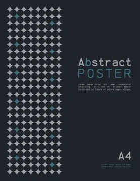 Abstract poster in A4 format with geometric shapes. Stock Illustration