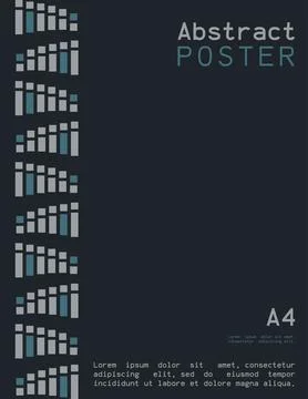 Abstract poster in A4 format with geometric shapes. Stock Illustration