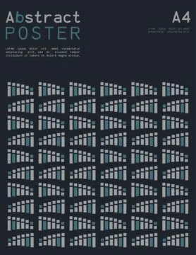 Abstract poster in A4 format with geometric shapes. Stock Illustration