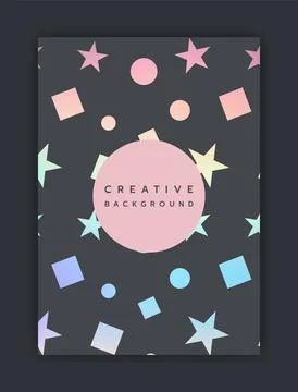 Abstract poster. Creative background. Different geometric figures, circle f.. Illustrazione stock