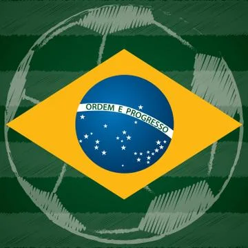 Abstract poster design with brasil flag Stock Illustration