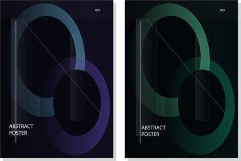 Abstract poster featuring overlapping circular shapes with varying degrees .. Illustrazione stock