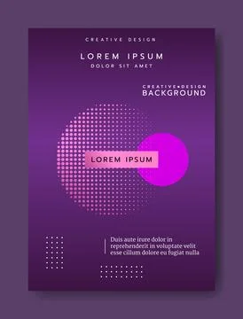 Abstract poster. Geometric circle. Halftone gradient dots pattern. Contemporary Stock Illustration