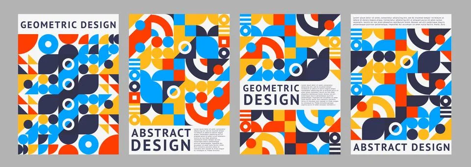 Abstract poster with geometric pattern shapes Stock Illustration