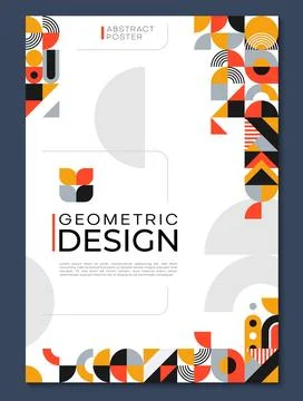 Abstract poster with geometric shapes pattern Stock Illustration