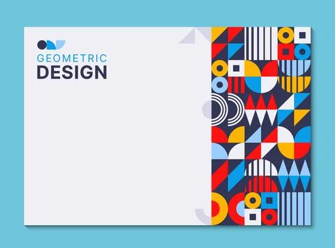 Abstract poster with geometric shapes pattern Stock Illustration