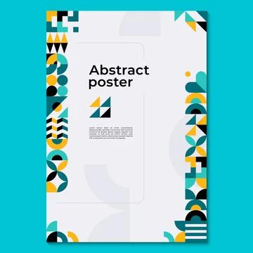 Abstract poster with geometric shapes pattern Ilustración de archivo