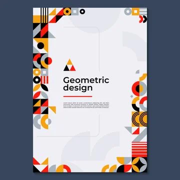 Abstract poster with geometric shapes pattern Stock Illustration