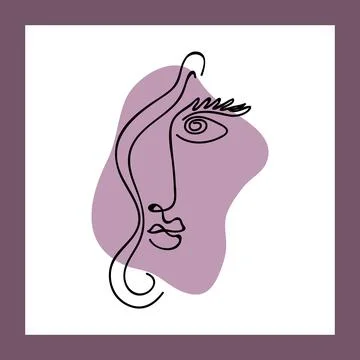 Abstract poster with a hand-drawn face. Modern, minimalistic style. Vector Stock Illustration