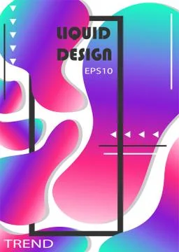 Abstract poster with liquid gradient shapes. Template for design Illustrazione stock