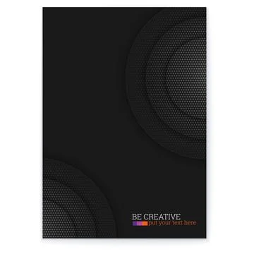 Abstract poster. Multi layered round shapes with halftone dotted pattern. 스톡 일러스트