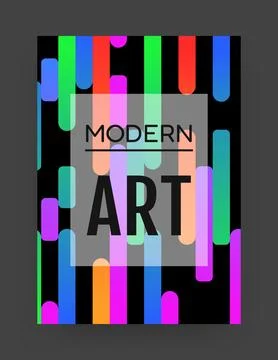 Abstract poster. Vertical background and different colors lines. Contemporary Stockillustratie