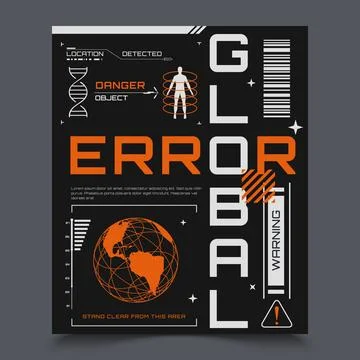 Abstract poster with wireframe 3D figures. The concept of the negative impact Stock Illustration