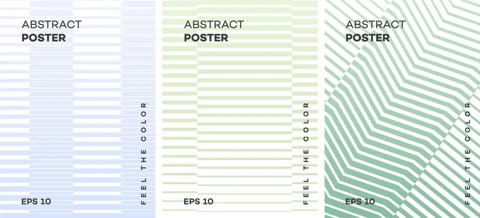 Abstract posters featuring diverse geometric patterns Stock Illustration