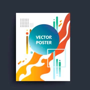 Abstract posters with geometric gradient shapes. Minimalist placard - Vector Illustrazione stock