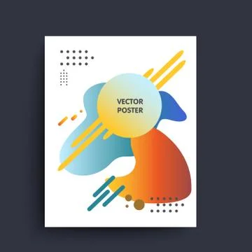 Abstract posters with geometric gradient shapes. Minimalist placard - Vector Stock Illustration