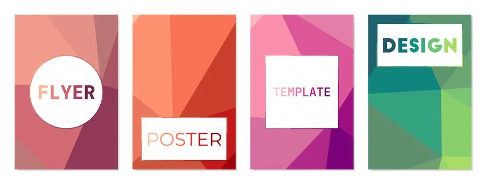 Abstract posters set. Can be used as cover, banner, flyer, poster, business.. 库存插图