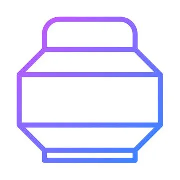 Abstract Pot Outline with Gradient Color Transition Stock Illustration