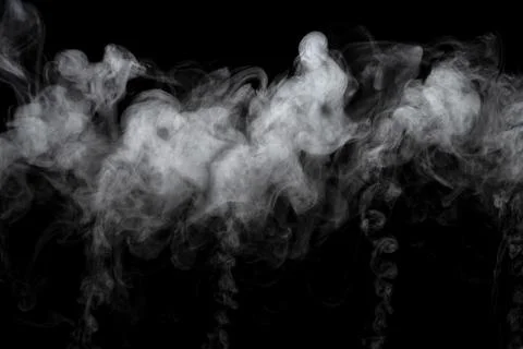 Abstract powder or smoke effect isolated on black background Stock Photos