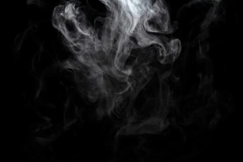 Abstract powder or smoke effect isolated on black background Stock Photos