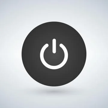 Abstract power button for websites UI or applications. vector illustration is Ilustración de archivo