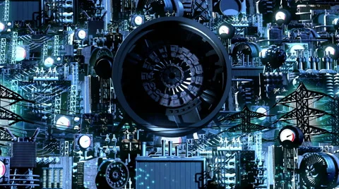 The abstract power station Stock Footage 68047652