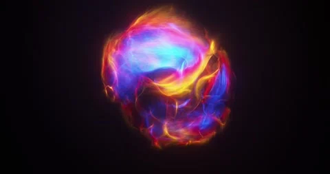 Abstract Power Surge visual.  Bursting plasma building up inside ball. Stock Footage 139981312
