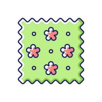 Abstract print pattern on fabric vector flat color icon Illustrazione stock