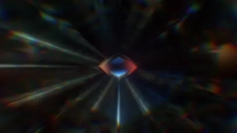 Abstract Prism Beam Background With Diamond Core and Radial Light Stock-Footage 332297695