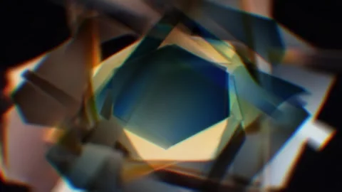 Abstract Prism Core Background With Blue Hexagon and Glass Refraction Stock Footage 332297738