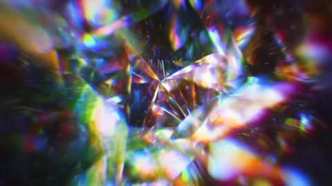 Abstract Prism Crystal Background With Rainbow Refraction Light Burst Stock Footage 332304064