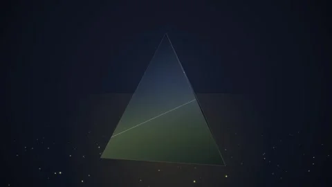 Abstract Prism Light Refraction Through Triangle Geometric Shape on Dark Ba.. Stock Footage 348070651