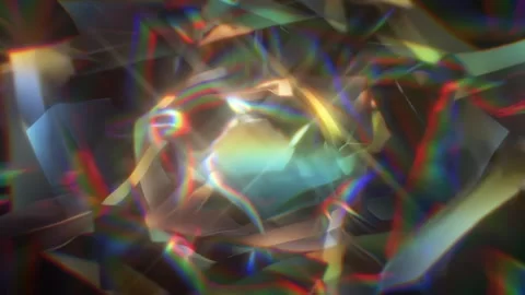 Abstract Prism Tunnel Background With Refracted Light and Glass Shapes 動画素材 332297698