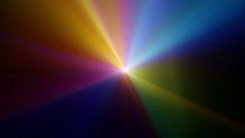Abstract Prismatic Rainbow Light Beams Radiating on Dark Background Loop Stock-Footage 346621706